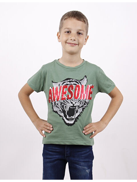 Toontoykids Erkek Çocuk Awesome Pul Nakışlı T-Shirt - S000417945-18194