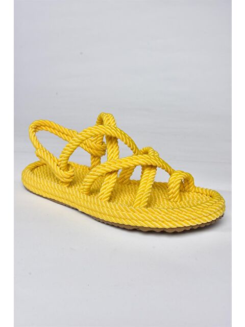 Fox Shoes F470135104 Sarı Kadın Sandalet - S000044651-20072