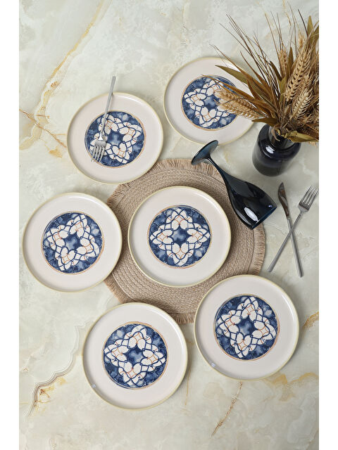 Keramika Wave Flow Nordic Pasta Tabağı 22 Cm 6 Adet - S000372724-23173