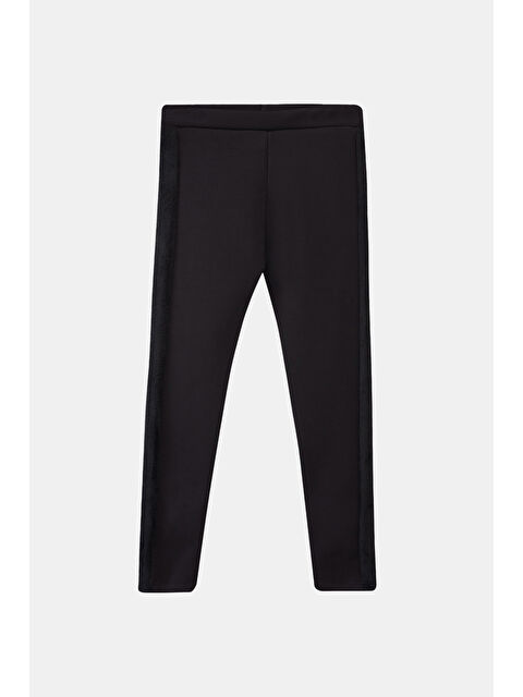 Lovetti Siyah Kız Çocuk Full Şardonlu Yan Panel Tüylü Nova Tayt - S000310767-19351