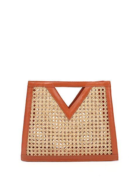 GÖNDERİ(R) Kadın TABA KAHVE MEL. Hasır Örgülü El Çantası