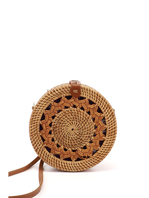 GÖNDERİ(R) Kadın TABA-BEJ Hasır Örgülü Uzun Askılı Omuz Çantası