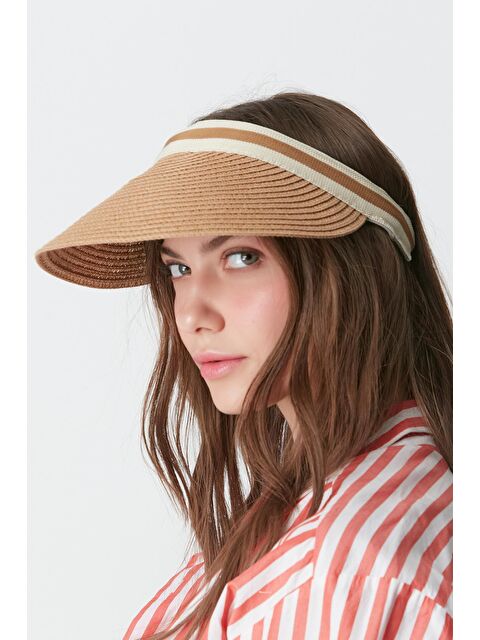 C&City Vizör Hasır Plaj Şapkası Y8200 Camel - S000216758-4557