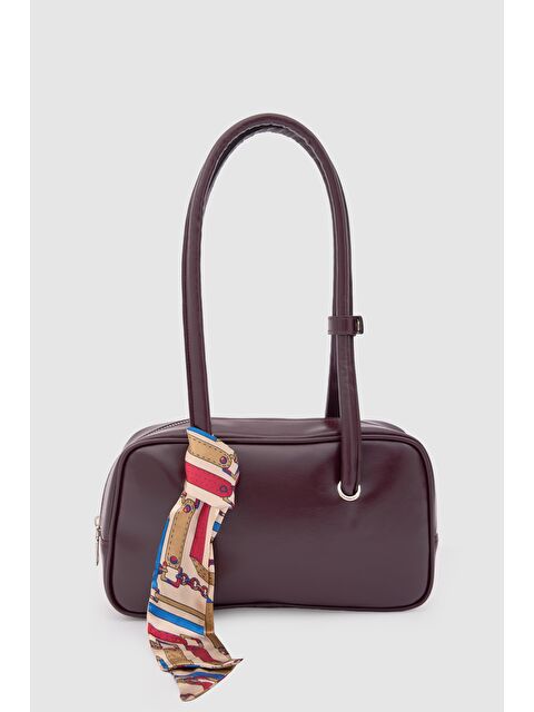 Shulebags Beau Fular Detaylı Baget Çanta Mürdüm