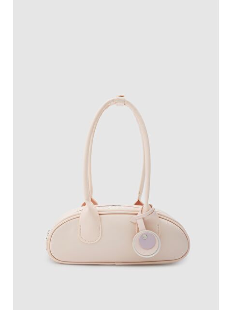 Shulebags Lisse Charmlı Oval Baget Çanta Pudra Pembe