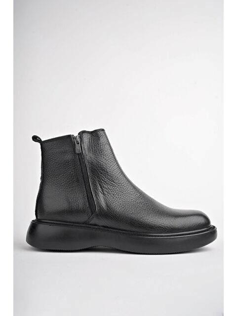 Muggo BRANDON Hakiki Deri Çift Fermuarlı Erkek Kışlık Chelsea Bot - S000280348-19351