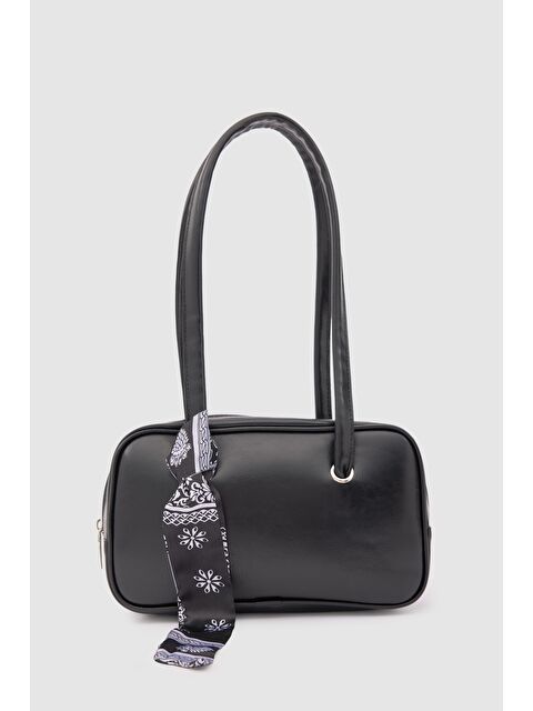 Shulebags Beau Fular Detaylı Baget Çanta Siyah