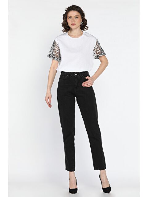 Gülseli Kadın Yüksek Bel Mom Jean Pantolon - S000379811-19351