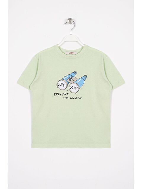 Zepkids See You Baskılı Fıstık Yeşili Renk Erkek Çocuk Tshirt - S000356898-19972