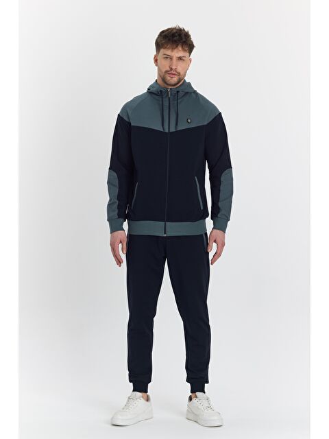 Marco Ferry Erkek Pamuklu Kapüşonlu Eşofman Takımı Haki 5294-H - S000515233-37308