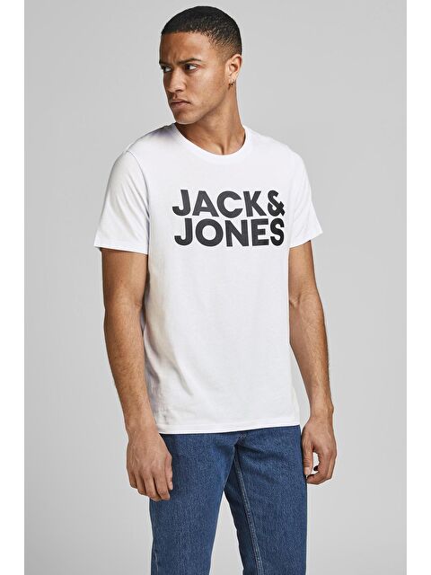 Jack & Jones Jjecorp Pamuklu Slim Fit Bisiklet Yaka  Erkek Tişört 12151955