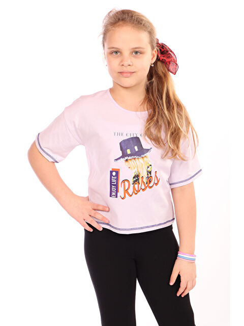 Toontoykids Kız Çocuk Roses Yazı Baskılı Tişört