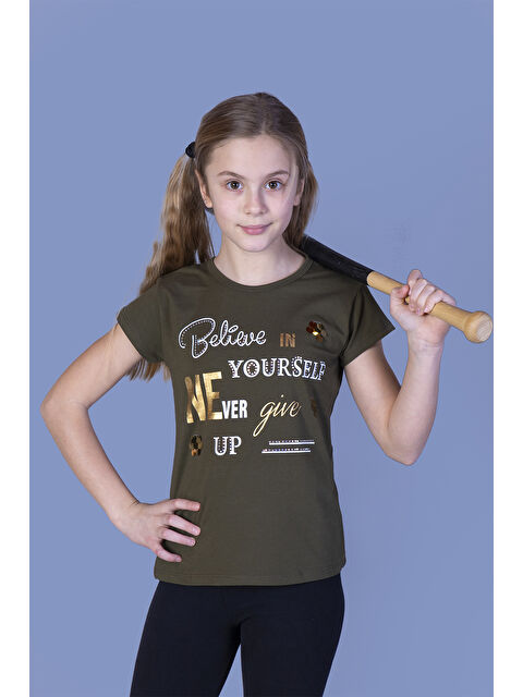 Toontoykids Kız Çocuk Never Pullu Baskılı Tişört - S000255408-18547