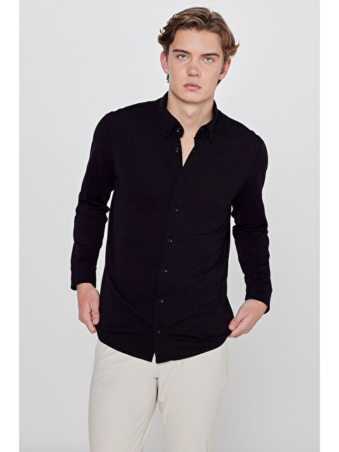 Lee Pamuklu Slim Fit Dar Kesim Klasik Yaka Örme Gömlek - S000531944-19351