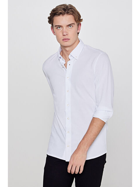 Lee Pamuklu Slim Fit Dar Kesim Klasik Yaka Örme Gömlek - S000531944-20063