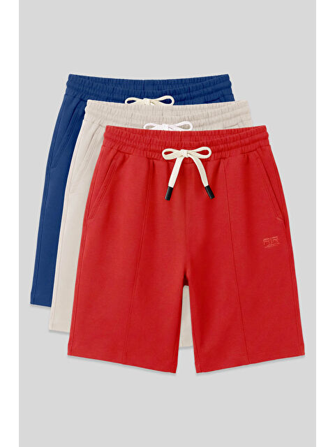 Air Jones Standart Fit Basic 3lü Paket Parlament-Bej-Fiesta Erkek Şort - 81277 - S000521889-27206