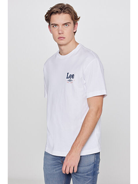 Lee %100 Pamuk Relaxed Fit Rahat Kesim Bisiklet Yaka Logo Detaylı Tişört - S000531948-20063