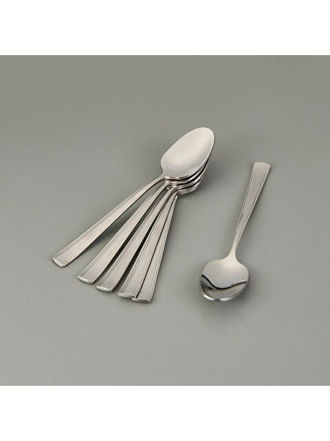 Nehir Katre Sade 6'lı Çay Kaşığı - Gri - 11 cm - S000372731-20600
