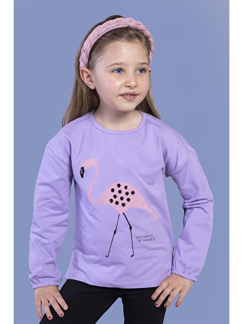 Toontoykids Kız Çocuk Flamingo Baskılı Tişört