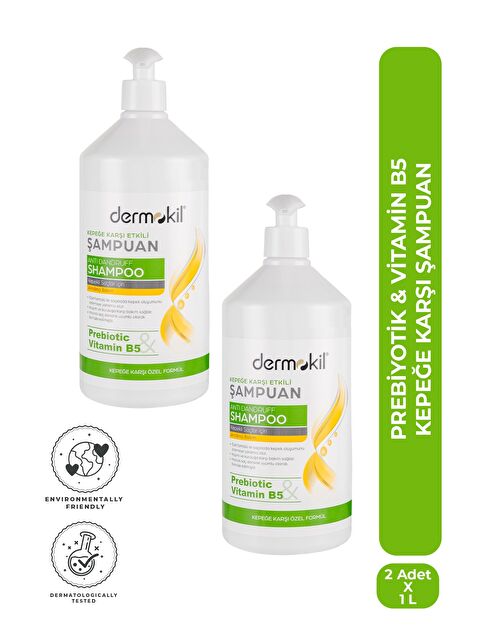 Dermokil Prebiyotik & Vitamin B5 Kepeğe Karşı Şampuan 1 Litre x 2 Adet - S000509366-18