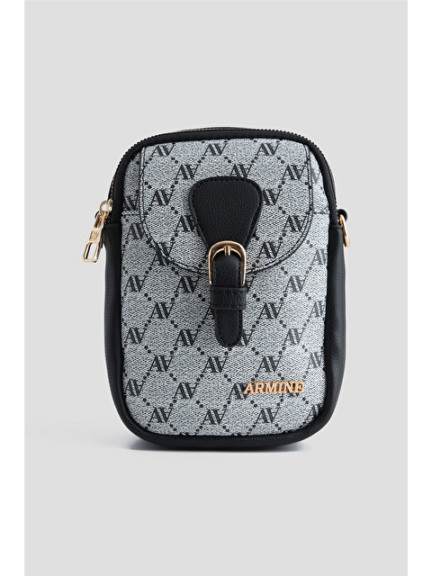 ARMİNE Noktalı Telefon Çantası Gri