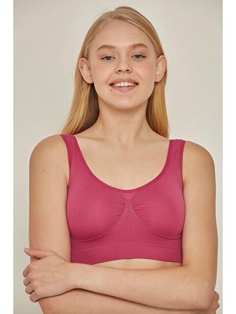 C&City C14005 Dikişsiz Kalın Askı Büstiyer Mürdüm - S000221898-20036