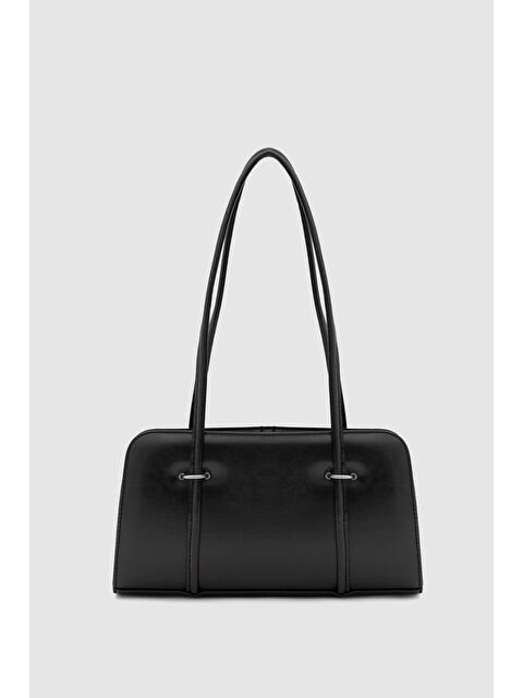 Shulebags Hansal Metal Detaylı Baget Çanta Siyah