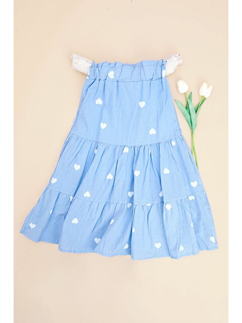 Fullamoda Kalp Baskılı Beli Lastikli Kız Çocuk Etek - S000516729-17234