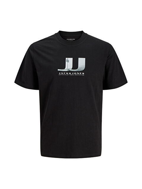 Jack & Jones Core Jcodust Pamuklu Regular Fit Baskılı Bisiklet Yaka T Shirt 12297849 - S000531970-19351