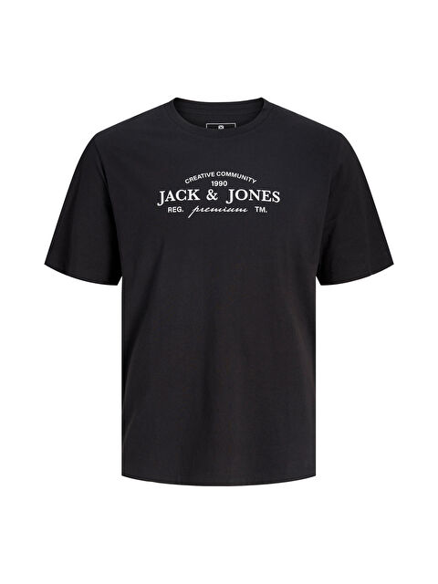 Jack & Jones Plus Jprblakevin Pamuklu Standart Fit Logolu T Shirt 12298340