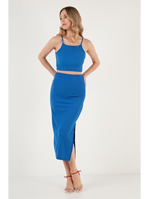 Lela Slim Fit İp Askılı Yırtmaçlı Kadın Takım 5865278 - S000189035-23710