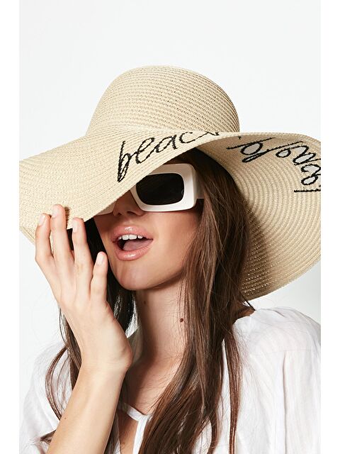 C&City Beach Please Hasır Plaj Şapkası Y8203 Açık Bej
