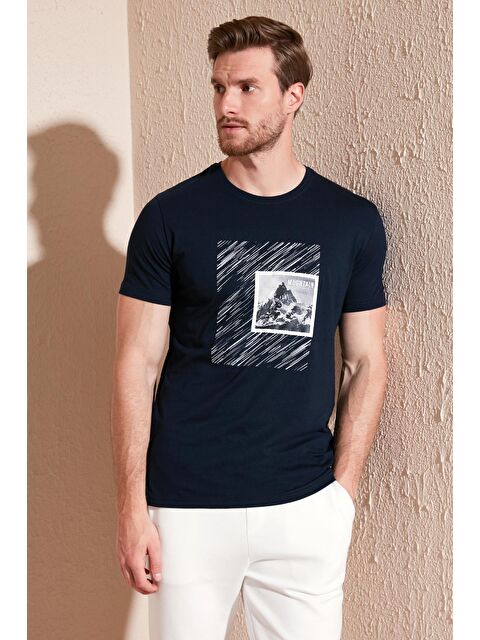 Buratti Pamuklu Slim Fit Bisiklet Yaka %100 Pamuk Tişört 646R8320 - S000193176-21164