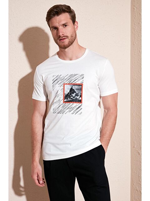 Buratti Pamuklu Slim Fit Bisiklet Yaka %100 Pamuk Tişört 646R8320 - S000193176-19965