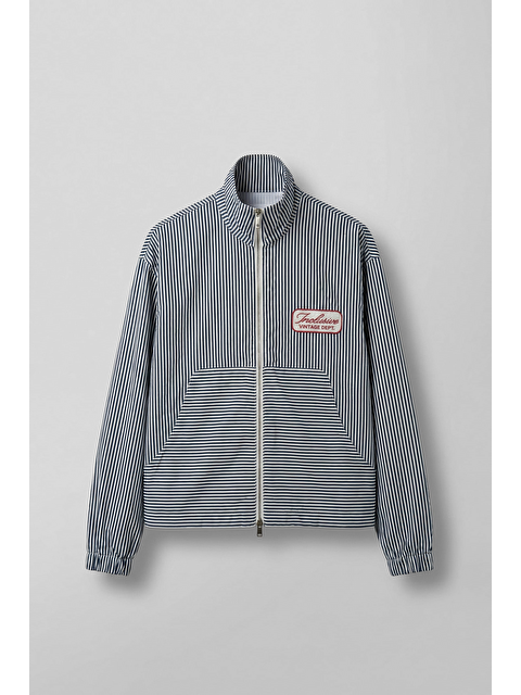 Abluka Online Erkek Rahat Kesim Çizgili Fermuarlı Dik Yaka Vintage Ceket Lacivert - S000521904-21164