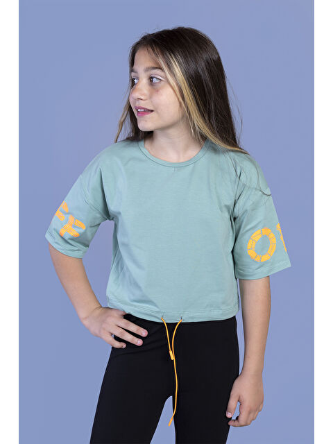 Toontoykids Kız Çocuk Baskılı Crop Tişört - S000359752-18194