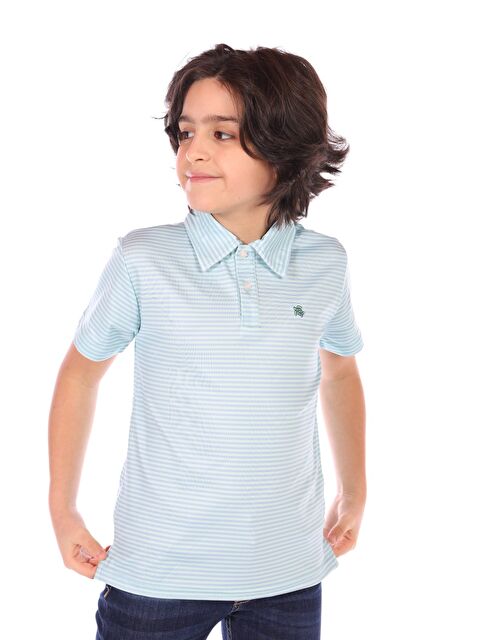 Toontoykids Erkek Çocuk Çizgili Göğsü Nakışlı Tişört - S000359777-20055