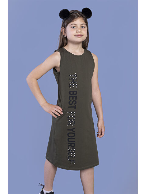 Toontoykids Kız Çocuk İnci Detaylı Baskılı Elbise - S000268125-18547