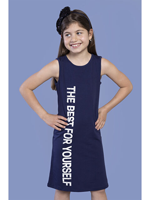 Toontoykids Kız Çocuk İnci Detaylı Baskılı Elbise - S000268125-21164