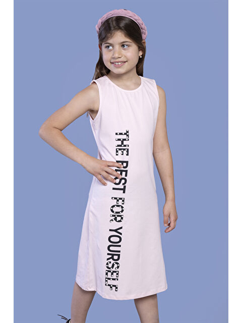 Toontoykids Kız Çocuk İnci Detaylı Baskılı Elbise - S000268125-7152