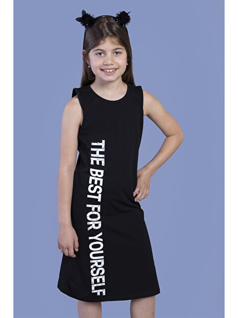 Toontoykids Kız Çocuk İnci Detaylı Baskılı Elbise - S000268125-19351