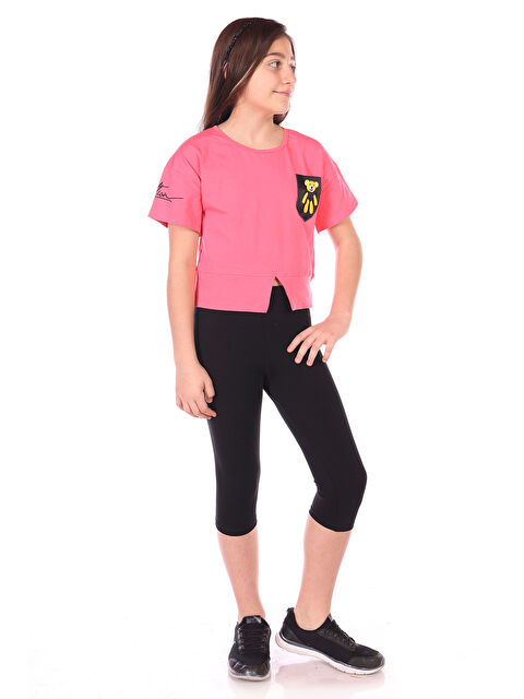 Toontoykids Kız Çocuk Ayıcık Baskılı Kaprili Takım - S000270706-18686