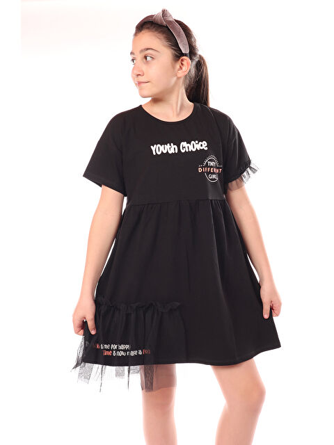 Toontoykids Kız Çocuk Youth Choice Baskılı Tüllü Elbise - S000268126-19351