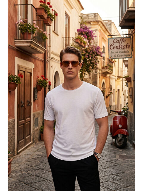 Buratti Pamuklu Regular Fit Bisiklet Yaka T Shirt 5904074 - S000531978-19965