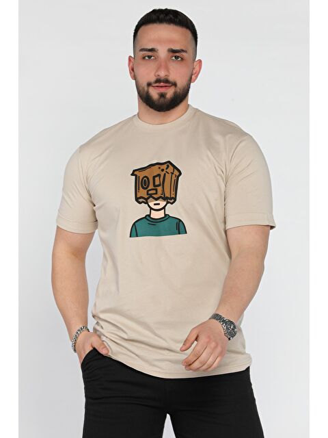 Mishar İtalia Bisiklet Yaka Kol Katlamalı Baskılı Erkek Tişört - S000372952-25636