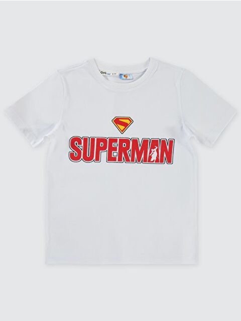 Superman Süperman Baskılı 6-9 Yaş Tişört - Beyaz8-9 Yaş - S000466460-20063