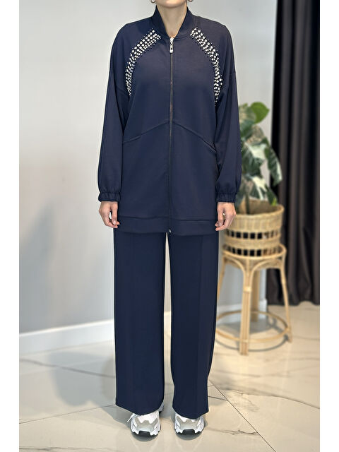 Remsa Önü Taş Detay Penye Takım 2015 Lacivert - S000480569-21164