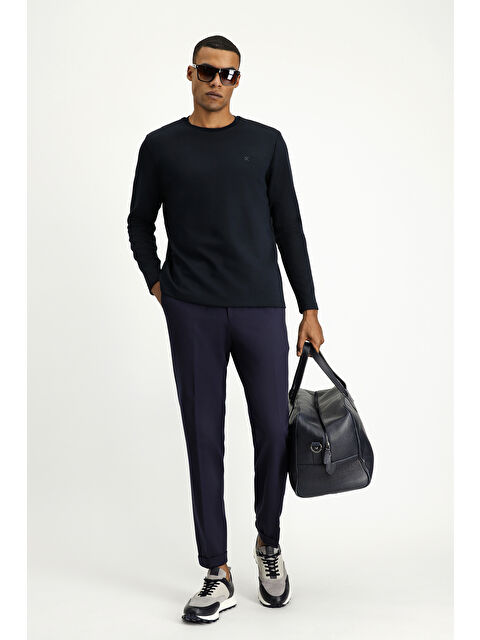 Kiğılı Bisiklet Yaka Regular Fit Pamuklu Büyük Beden Sweatshirt - S000405058-29672