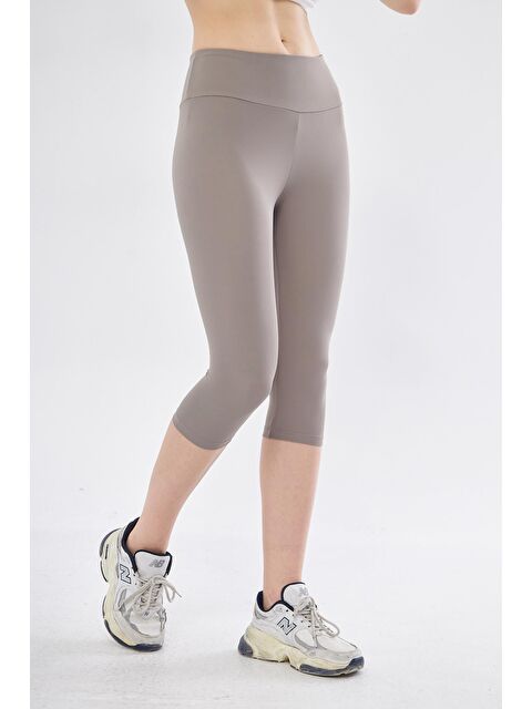 Chandraswear Kadın Gri Kapri Diz Altı Tayt - Paloma - S000207211-20600