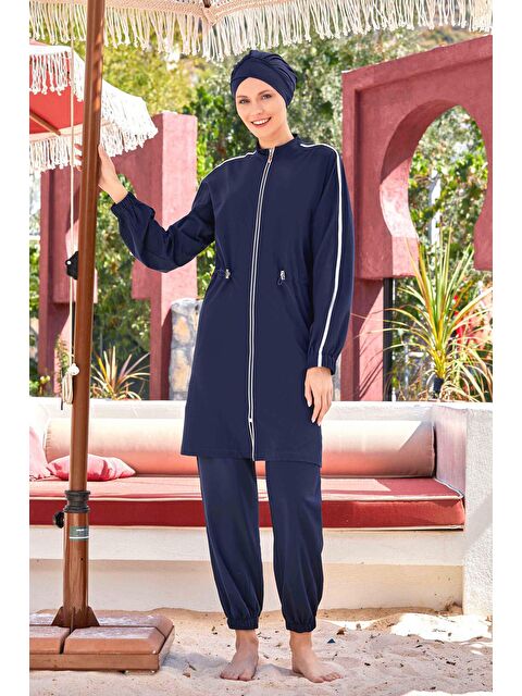 Adasea Spor Elastan Tam Kapalı Tesettür Mayo Maddıe 4581 Koyu Lacivert - S000207214-29672